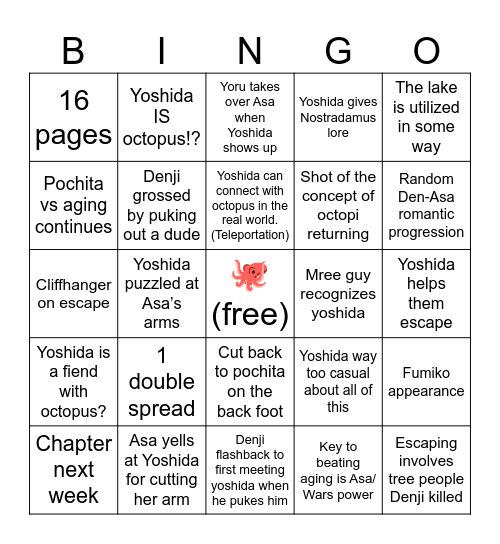 chainsawman 188 Bingo Card