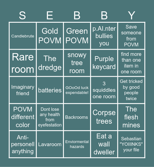 Pressure bingo (Endless mode) Bingo Card