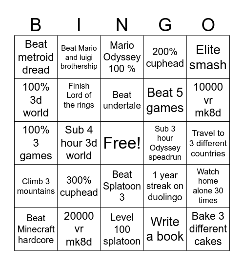 2025 bingo Card