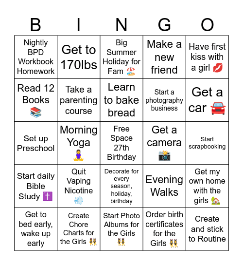 Bingo 2025 Bingo Card