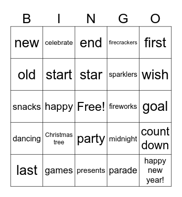 Holiday Bingo Card