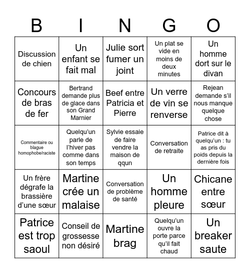 31 décembre Bingo Card