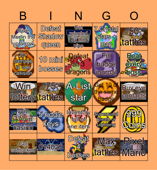 TTYD Randomizer Bingo Card