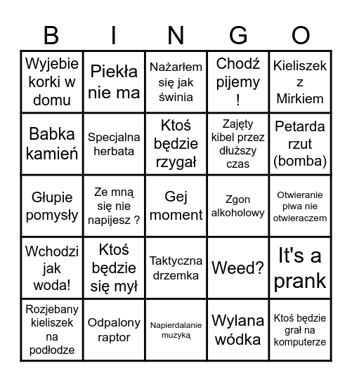 Bingo u Dachowskich Bingo Card