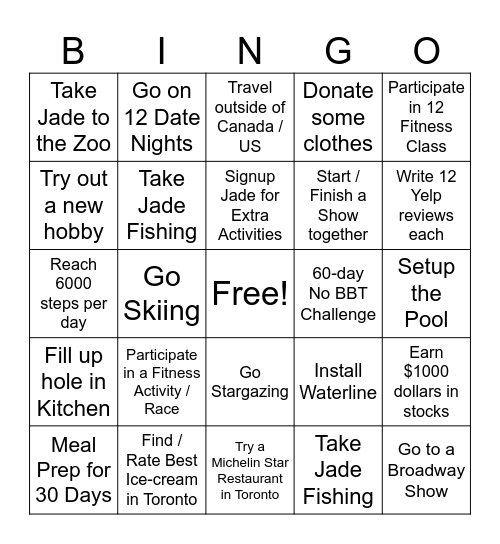 J+J+J 2025 Bingo Card Bingo Card