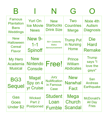 2025 Bingo Card