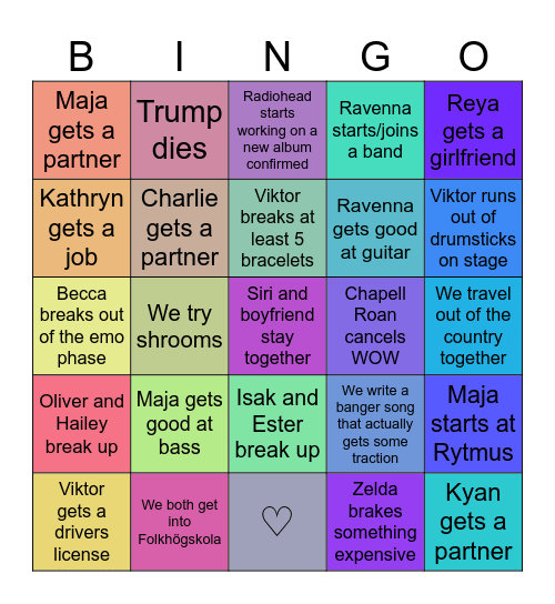 2025 BINGO Venna and Viktor Bingo Card