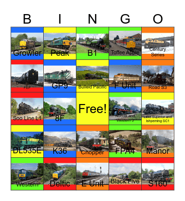 Imagine that Railway Lines would be activities for PWP one day Bingo Card