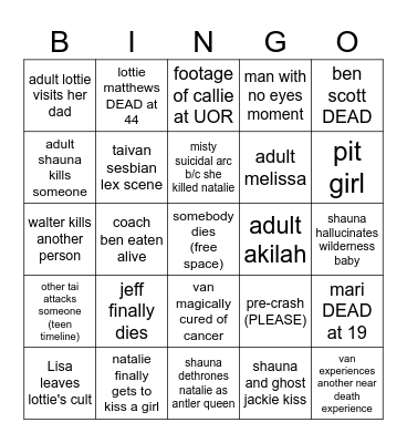 yellowjackets season 3 Bingo Card