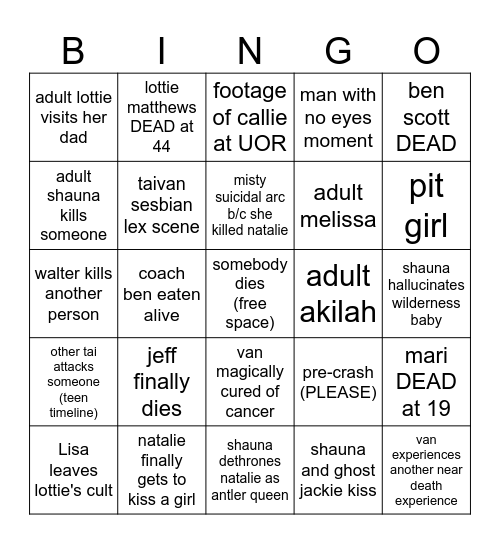 yellowjackets season 3 Bingo Card