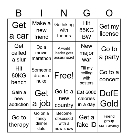 2025 Bingo Card