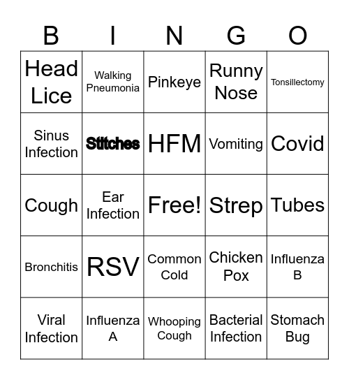 Daycare Bingo Card