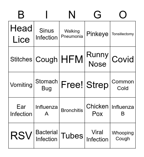 Daycare Bingo Card