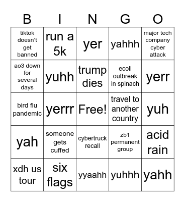 2025 Bingo Card