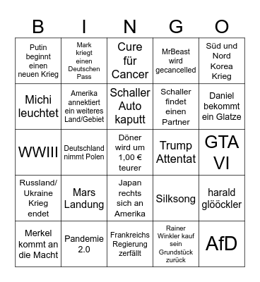2025 Bingo Card