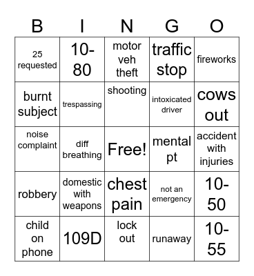 Lowndes 911 New Year!! Bingo Card