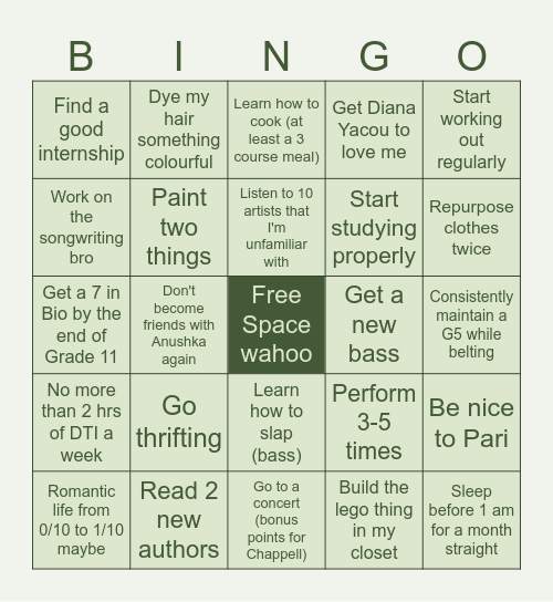 2025 Bingo Card