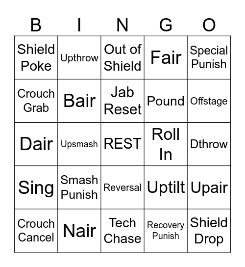 Jigglypuff Rest Bingo Card