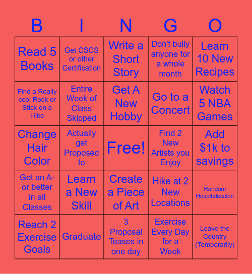 2025 Laney Bingo Card