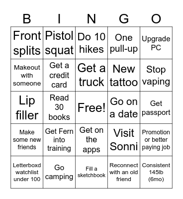 2025 Bingo Card