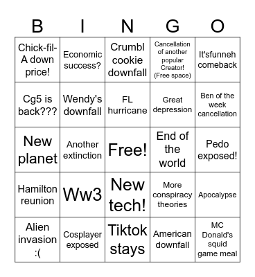 2025 bingo!! Bingo Card