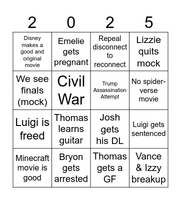2025 Bingo Card