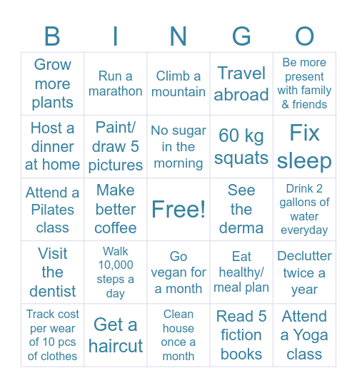 2025 Bingo Card