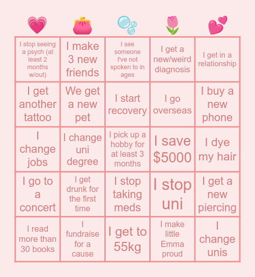 thrive in 25 🧚‍♀️💗 Bingo Card