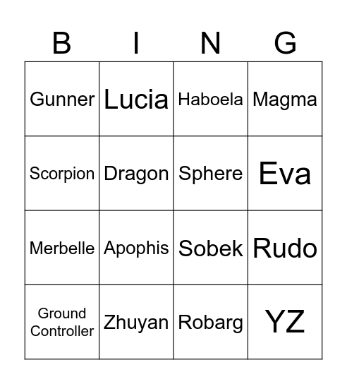 WB Bingo Card