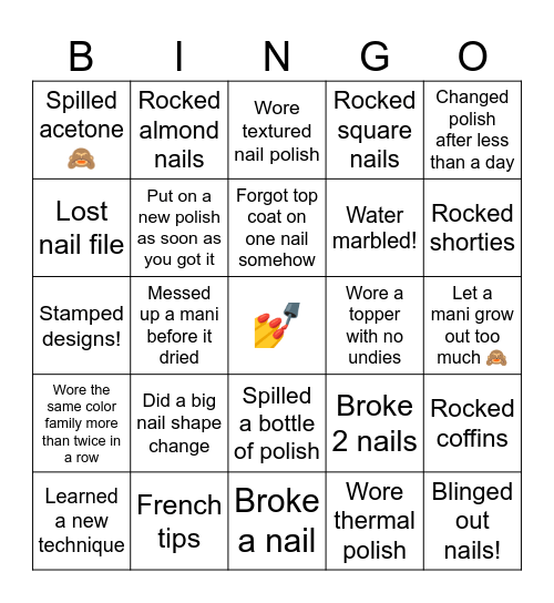2024 Nail Journey Bingo! Bingo Card