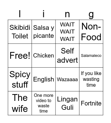 Don Pollo Bingo Card