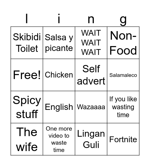 Don Pollo Bingo Card