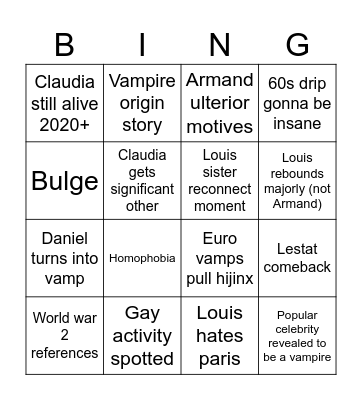 Twinks Bingo Card