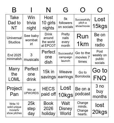 2025 Bingo Card