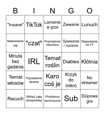 Nieuczesana 2024 Bingo Card