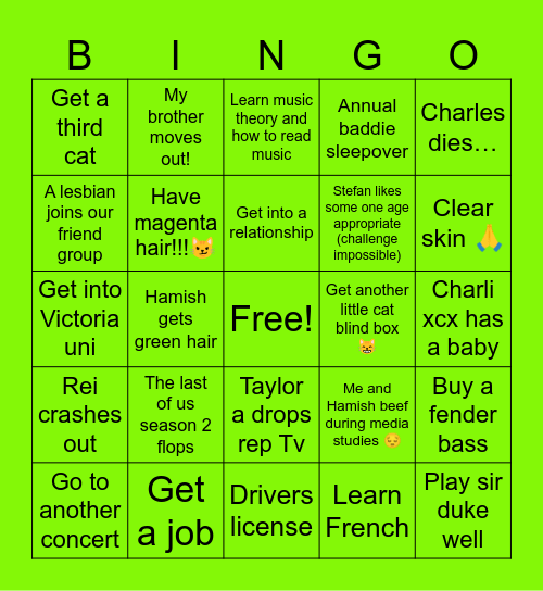 2025 bingo Card