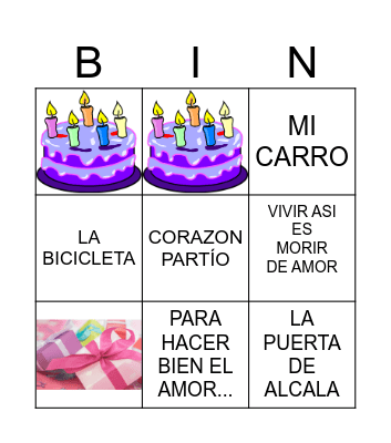 EL BINGO MUSICAL DEL 2022 Bingo Card