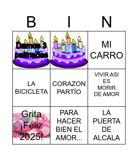 EL BINGO MUSICAL DEL 2022 Bingo Card