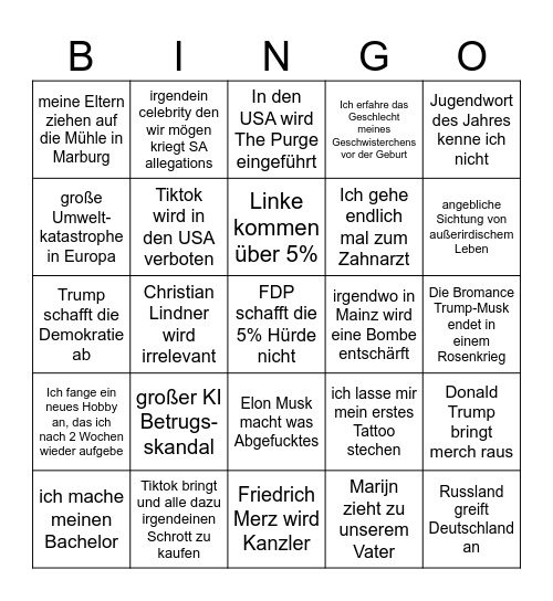 2025 Bingo Card