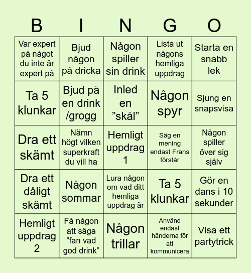 Nyårsbingo Card
