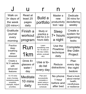 N.Yr (personal) Bingo Card