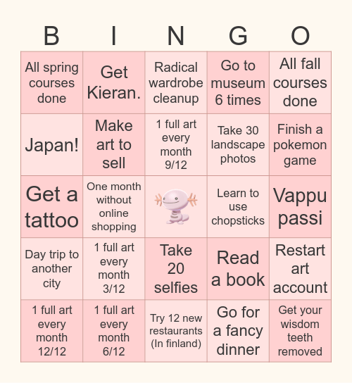 Bingo 2025 Bingo Card