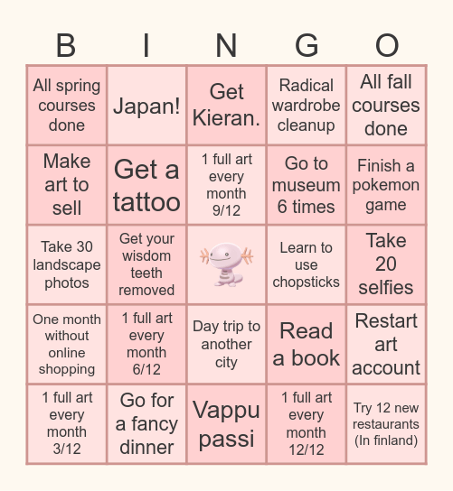 Bingo 2025 Bingo Card