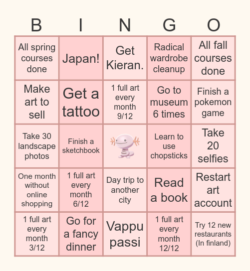 Bingo 2025 Bingo Card