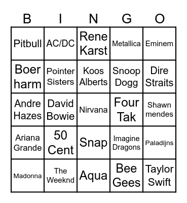 The new years bingo Card