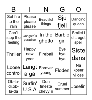 Happy new year! Bingo Card