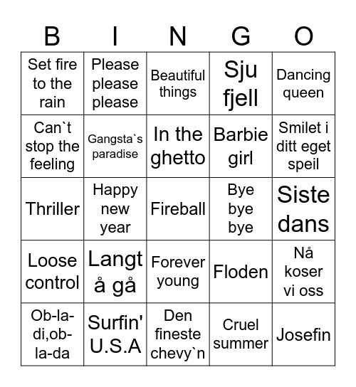 Happy new year! Bingo Card