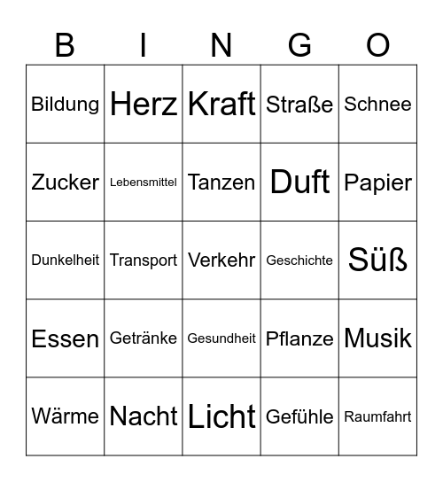 Silvester Bingo Card