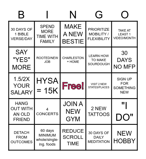 2025 Bingo Card