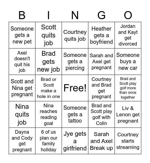 2025 Bingo Card